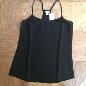 NWT J.Crew Black Silk Tank Top, Size 0